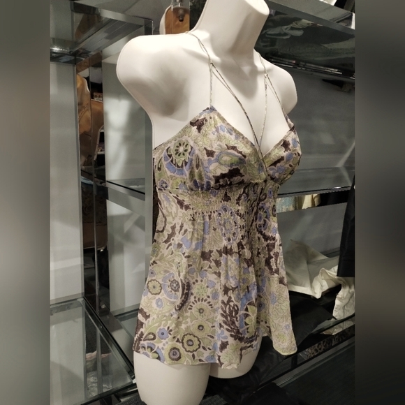Cholé silk Paisley print size 40 women 6 beige top - Picture 1 of 5